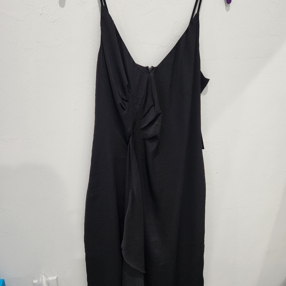 Express black satin dress